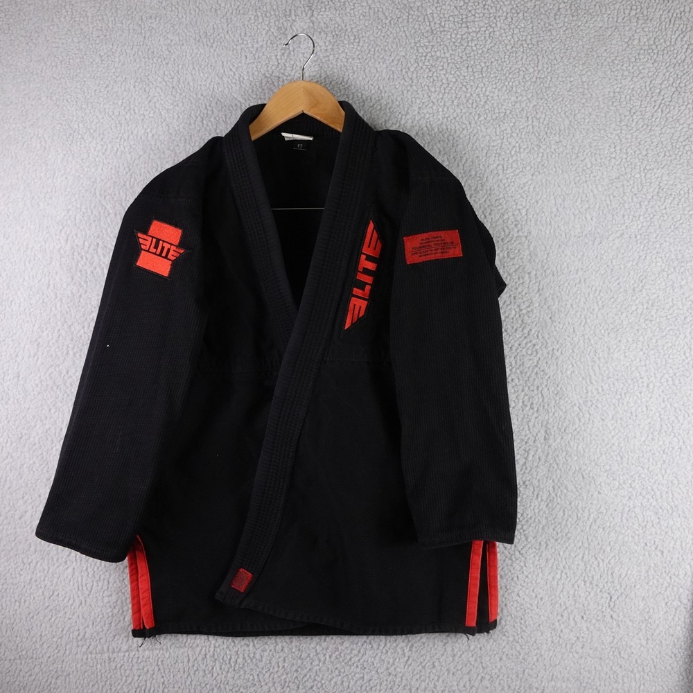 Elite Sports BJJ Gi Jacket Black Red Technical Fightwear Kimono Top F2 ET1000